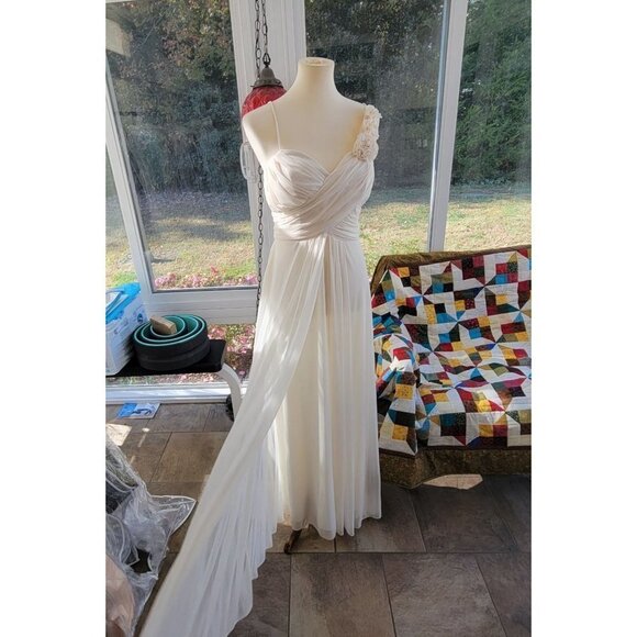 Elegant Cream Wedding Dress Vintage Cindy Collection Ivory Size Large - Picture 7 of 14